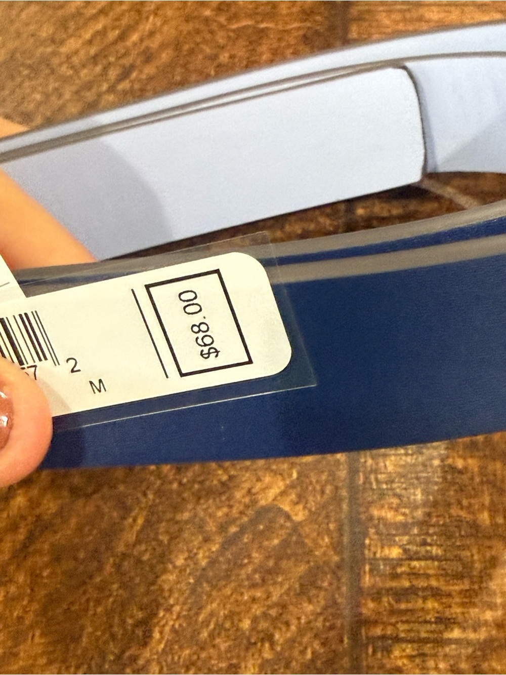 Kate Spade Blue Leather-Look Smart Belt with Metal Buckle - Picture 5 of 7